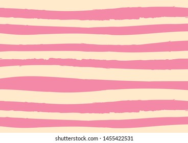 Abstract lines background in pink vanilla color. Vector watercolor imitation. Minimalistic design style. Backdrop for print or web. Digital dry brush strokes. Bright colorful retro wallpaper.