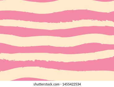 Abstract lines background in pink vanilla color. Vector watercolor imitation. Minimalistic design style. Backdrop for print or web. Digital dry brush strokes. Bright colorful retro wallpaper.