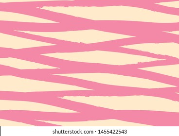 Abstract lines background in pink vanilla color. Vector watercolor imitation. Minimalistic design style. Backdrop for print or web. Digital dry brush strokes. Bright colorful retro wallpaper.