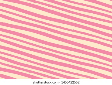 Abstract lines background in pink vanilla color. Vector watercolor imitation. Minimalistic design style. Backdrop for print or web. Digital dry brush strokes. Bright colorful retro wallpaper.