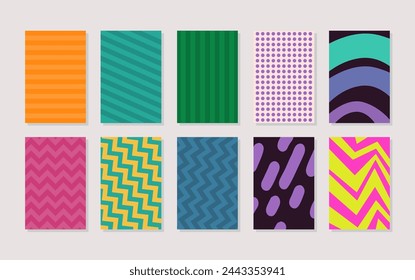 Abstract lines background set collection for banner, poster, flyer design elements