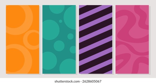 Abstract lines background set collection for banner, poster, flyer design elements