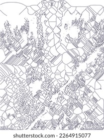 Abstract lines background - surreal vector lines