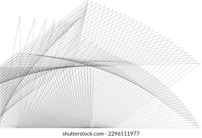 abstract lines black and white background, creative geometric dynamic pattern, vector modern design element