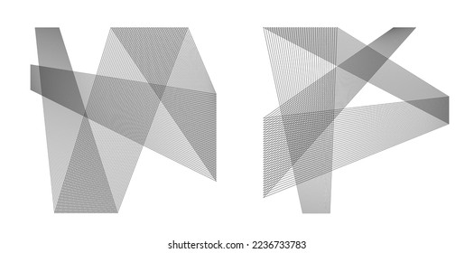 Líneas abstractas elementos de diseño blanco negro sobre fondo blanco de ondas angulares. Vector Illustration eps 10 para grunge y elegante tarjeta de visita, folleto de impresión, volante, banners, carteles, portada, etiqueta, tela