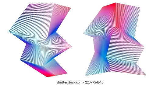Abstract lines black white design element on white background of angle waves. Vector Illustration eps 10 for grunge elegant business card, print brochure, flyer, banners, cover book, label, fabric