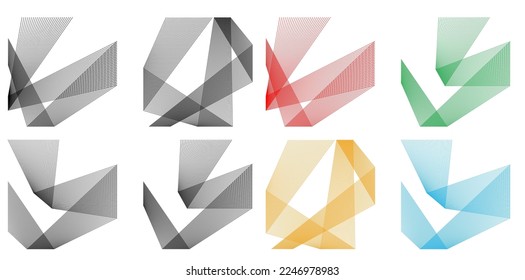 Abstract lines black white design element on white background of angle waves. Vector Illustration eps 10 for grunge elegant business card, print brochure, flyer, banners, cover book, label, fabric
