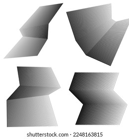 Abstract lines black white design element on white background of angle waves. Vector Illustration eps 10 for grunge elegant business card, print brochure, flyer, banners, cover book, label, fabric