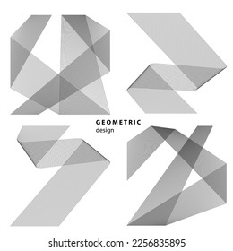 Líneas abstractas elementos de diseño blanco negro sobre fondo blanco de ondas angulares. Vector Illustration eps 10 para grunge y elegante tarjeta de visita, folleto de impresión, volante, banners, carteles, portada, etiqueta, tela