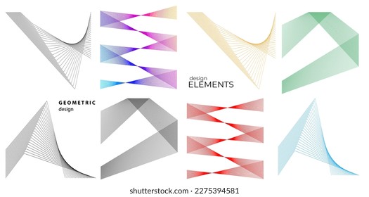 Abstract lines black white design element on white background of angle waves. Vector Illustration eps 10 for grunge elegant business card, print brochure, flyer, banners, cover book, label, fabric