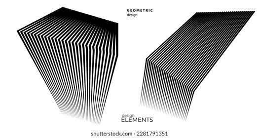 Abstract lines black white design element on white background of angle waves. Vector Illustration eps 10 for grunge elegant business card, print brochure, flyer, banners, cover book, label, fabric