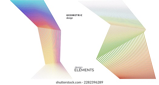 Abstract lines black white design element on white background of angle waves. Vector Illustration eps 10 for grunge elegant business card, print brochure, flyer, banners, cover book, label, fabric