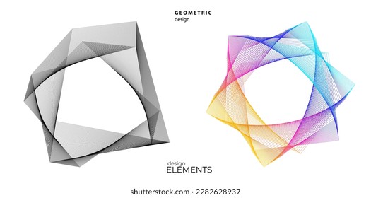 Líneas abstractas elementos de diseño blanco negro sobre fondo blanco de ondas angulares. Vector Illustration eps 10 para grunge y elegante tarjeta de visita, folleto de impresión, volante, banners, carteles, portada, etiqueta, tela