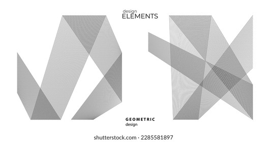 Abstrakte Linien, schwarz weißes Design-Element auf weißem Hintergrund von Wellen. Vektorgrafik eps10 für farbige, elegante Visitenkarte, Druckbroschüre, Flyer, Banner, Coverbook, Label, Stoff