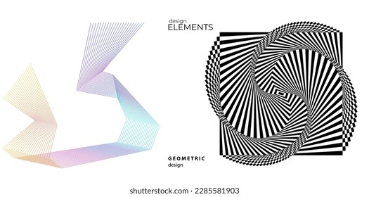 Abstract lines black white design element on white background of angle waves. Vector Illustration eps 10 for grunge elegant business card, print brochure, flyer, banners, cover book, label, fabric