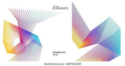 Abstract lines black white design element on white background of angle waves. Vector Illustration eps 10 for grunge elegant business card, print brochure, flyer, banners, cover book, label, fabric