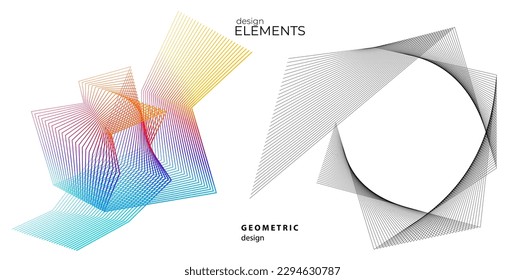 Abstract lines black white design element on white background of angle waves. Vector Illustration eps 10 for grunge elegant business card, print brochure, flyer, banners, cover book, label, fabric