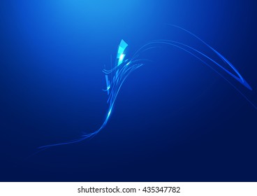 Abstract Lines Blue Background, Vector Illustration