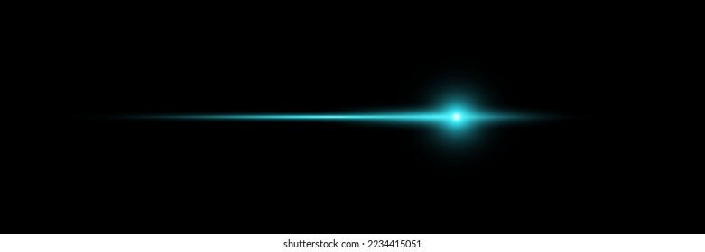 Abstract lines of blue light lights on black background vector illustration. Easily replace using any image. Bright flash of light on the line.