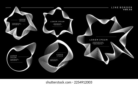 Plantilla de diseño de borde de líneas abstractas. Vector de diseño de borde de tecnología. 