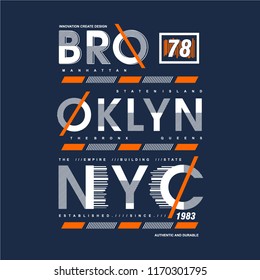 abstract lines brooklyn typography graphic design, awesome cool vector