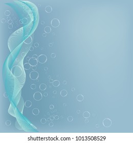 Abstract lines and bubbles background.Vector illustration