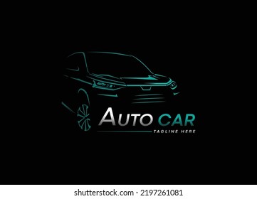 Abstract Lines Car Logo Vector. Vector illustration