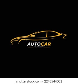 Vector de logotipo de coche de líneas abstractas. Ilustración del vector