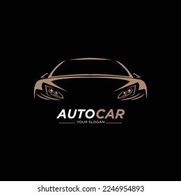 Vector de logotipo de coche de líneas abstractas. Ilustración del vector