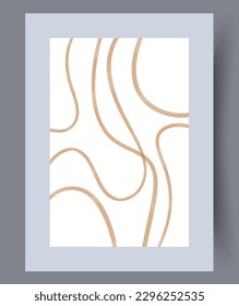 Abstract lines chaotic minimalism wall art print. Wall artwork for interior design. Contemporary decorative background with minimalism. Printable minimal abstract lines poster.