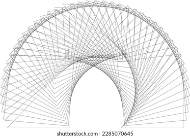 abstract lines circle background, creative geometric dynamic pattern, vector modern design element