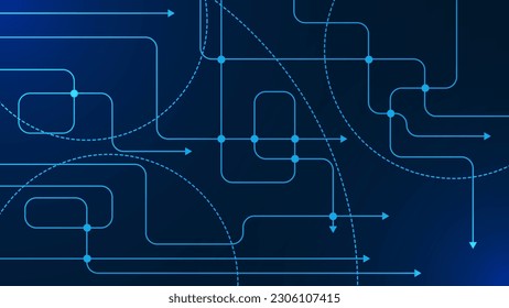 Abstract lines and circle background. Digital communication technology concept. Vector illustration.