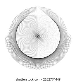 Fondo de círculo de líneas abstractas, patrón geométrico mínimo, elemento de diseño moderno vectorial.