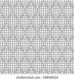 abstract lines with circle, curvature effect vector seamless pattern background
