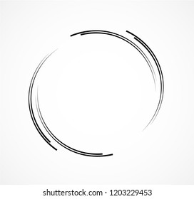 Abstract Lines in Circle Form, Design element, Geometric shape, Striped border frame for image, Technology round Logo, Spiral Vector Illustration