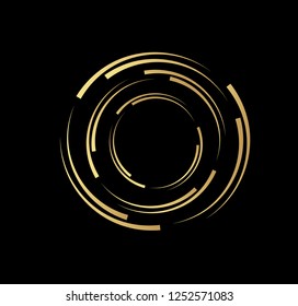 Abstract Lines in Circle Form, Design element, Geometric shape, Striped border frame for image, Technology round Logo, Spiral Vector Illustration