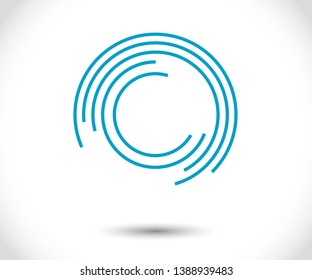 Abstract Lines in Circle Form, Design element, Geometric shape, Striped border frame for image, Technology round Logo, Spiral Vector Illustration