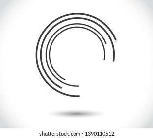 Abstract Lines in Circle Form, Design element, Geometric shape, Striped border frame for image, Technology round Logo, Spiral Vector Illustration