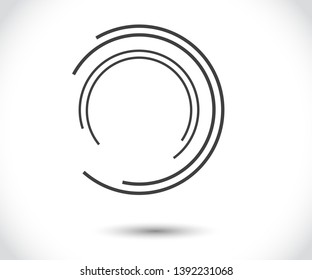Abstract Lines in Circle Form, Design element, Geometric shape, Striped border frame for image, Technology round Logo, Spiral Vector Illustration