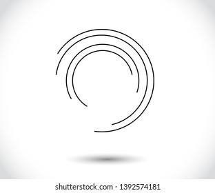 Abstract Lines in Circle Form, Design element, Geometric shape, Striped border frame for image, Technology round Logo, Spiral Vector Illustration