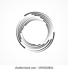 Abstract Lines in Circle Form, Design element, Geometric shape, Striped border frame for image, Technology round Logo, Spiral Vector Illustration