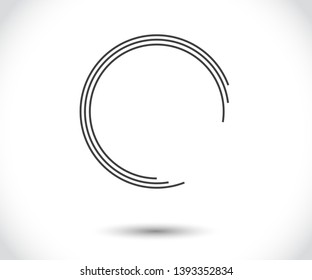 Abstract Lines in Circle Form, Design element, Geometric shape, Striped border frame for image, Technology round Logo, Spiral Vector Illustration