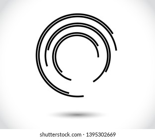 Abstract Lines in Circle Form, Design element, Geometric shape, Striped border frame for image, Technology round Logo, Spiral Vector Illustration