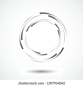 Abstract Lines in Circle Form, Design element, Geometric shape, Striped border frame for image, Technology round Logo, Spiral Vector Illustration