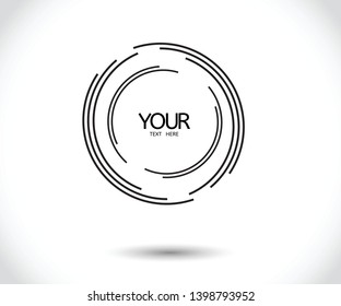 Abstract Lines in Circle Form, Design element, Geometric shape, Striped border frame for image, Technology round Logo, Spiral Vector Illustration