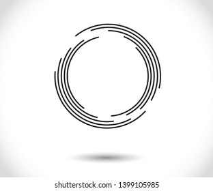 Abstract Lines in Circle Form, Design element, Geometric shape, Striped border frame for image, Technology round Logo, Spiral Vector Illustration