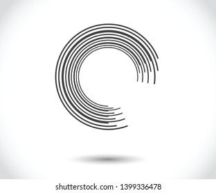 Abstract Lines in Circle Form, Design element, Geometric shape, Striped border frame for image, Technology round Logo, Spiral Vector Illustration