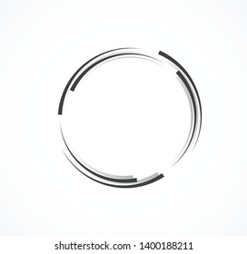 Abstract Lines in Circle Form, Design element, Geometric shape, Striped border frame for image, Technology round Logo, Spiral Vector Illustration