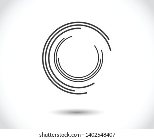 Abstract Lines in Circle Form, Design element, Geometric shape, Striped border frame for image, Technology round Logo, Spiral Vector Illustration