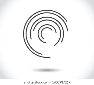Abstract Lines in Circle Form, Design element, Geometric shape, Striped border frame for image, Technology round Logo, Spiral Vector Illustration